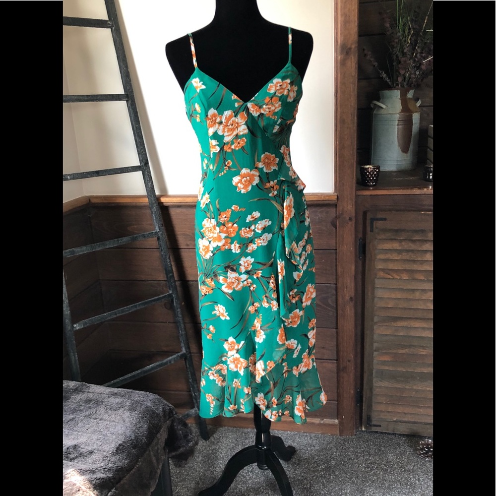 Bardot floral cocktail dress